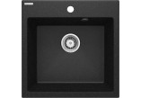 Zlewozmywak granitowy Deante Momi, 50x45cm, 1-komorowy - antracyt metalik