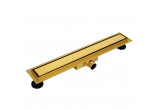 Drainline podłogowy Balneo Duplex Next Gold 90 cm, dwustronny, of stainless steel szczotkowanej, z niskim syfonem i głębokim osadnikiem - gold 