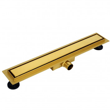 Drainline podłogowy Balneo Duplex Next Gold 90 cm, dwustronny, of stainless steel szczotkowanej, z niskim syfonem i głębokim osadnikiem - gold 