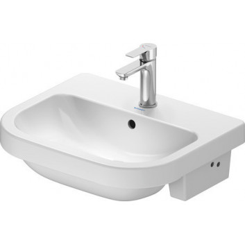 Washbasin wall mounted Duravit D-Code Vital Med, 60x56cm, otwór pod baterię, without overflow, white