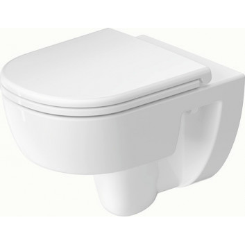Bowl WC hanging Duravit D-Code 37x54 cm, montaż ukryty, bezkołnierzowa, drain poziomy - white