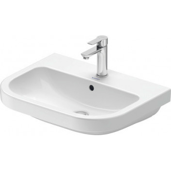 Semi-recessed washbasin Duravit D-Code 55x45,5 cm, with tap hole, z overflow, spód w pełni glazurowany - white