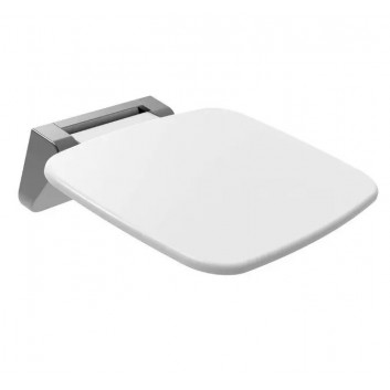 Seat shower Ravak Ovo Chrome Clear, 41x37,5cm, folding, white