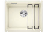 Zlewozmywak ceramic Blanco Etagon 500-U 54x45,6 cm jednokomorowy, Ceramics PuraPlus with waste InFino plus szyny - white shine 525149 