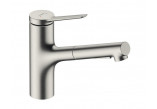 Kitchen faucet Hansgrohe Zesis M33, single lever, with pull-out spray, 2jet - stainless steel, finish