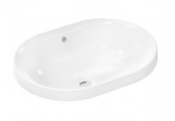 Washbasin Hansgrohe Xuniva U drop in 55x40 cm, without tap hole, z overflow, SmartClean - white