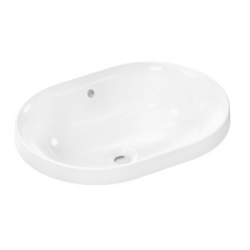 Washbasin Hansgrohe Xuniva S drop in 40x40 cm, without tap hole, z overflow, SmartClean - white