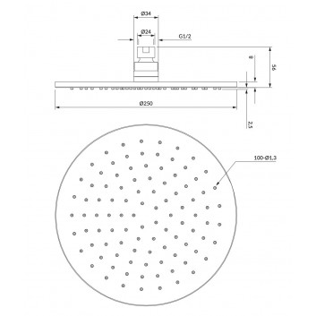 Rączka shower Omnires Armance, 1-functional, gold