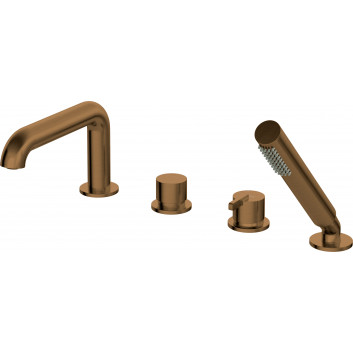 Bath tap Deante Silia 4-hole concealed - gold szczotkowane