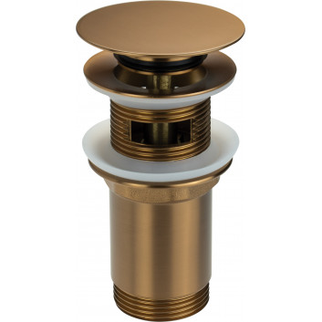 Korek Deante typu click-clack for washbasin lub bidetu z tuleją - uniwersalny - titanium