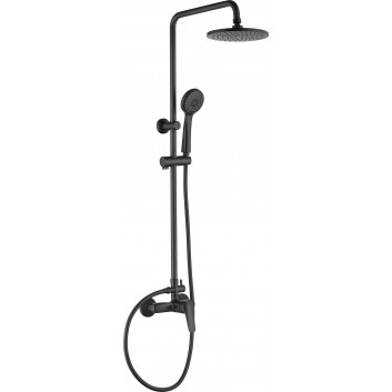 Shower set Deante Tubo wall mounted with head shower 28,8 cm - chrome 