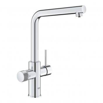 Kitchen faucet Grohe Blue Pure Minta filtrująca with pull-out spray - chrome