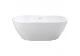 Bathtub freestanding Besco Navia 150x80 cm oval white, maskownica syfonu z overflow white