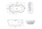 Bathtub freestanding Besco Navia 150x80 cm oval white, maskownica syfonu z overflow white