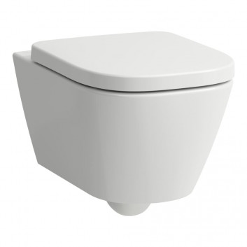 Bowl WC wall-hung short Laufen Lua ADVANCED, 52x36cm, rimless ,bezrantowa,