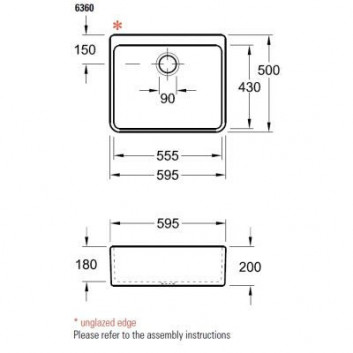 Zlew ceramic Villeroy & Boch O.Novo 595x200x500 mm