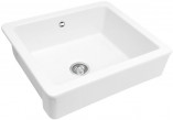Zlewozmywak ceramic Deante Sabor, 615x485 mm, jednokomorowy farmhouse - white