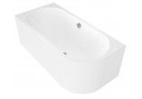 Corner bathtub Polysan Viva Monolith 180x75 cm, left - white