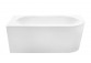 Bathtub freestanding Besco Avita A-Line, acrylic, right 170x75 cm, wallmounted, siphon z napełnieniem przez overflow white McAlpine czyszczony od góry - outside white shine, wewnątrz white shine