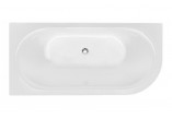 Bathtub freestanding Besco Avita A-Line, acrylic, right 170x75 cm, wallmounted, siphon z napełnieniem przez overflow white McAlpine czyszczony od góry - outside white shine, wewnątrz white shine