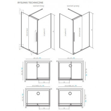 Radaway Furo KDJ cabin 90x90cm left glass transparent