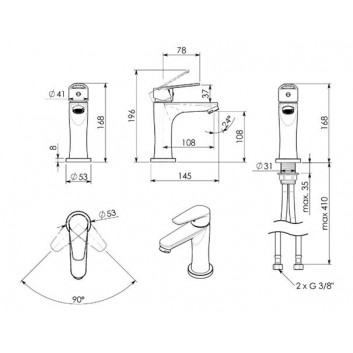 Stand for paper and toilet brush Gedy Bridge