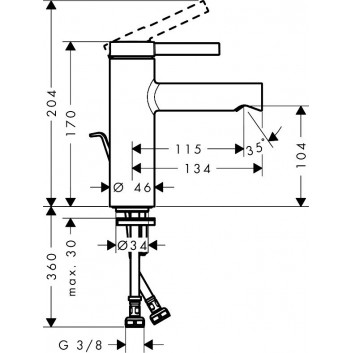 Washbasin faucet Hansgrohe Zesis S single lever 70 CoolStart with pop-up waste Push-Open - chrome