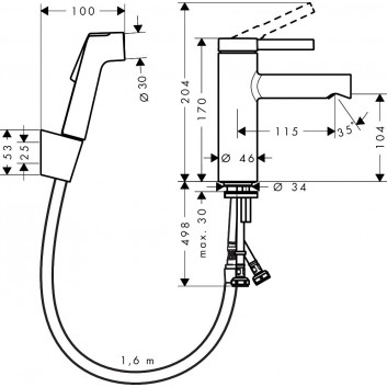 Washbasin faucet Hansgrohe Zesis S single lever 100 CoolStart with pop-up waste with pull-rod - chrome