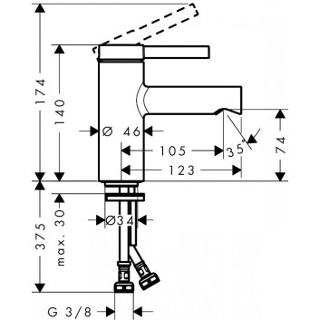 Washbasin faucet Hansgrohe Zesis S single lever 70 CoolStart with pop-up waste Push-Open - chrome