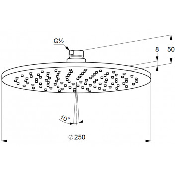 Overhead shower Kludi A-QA, 25 cm, round, black mat