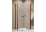 Shower cabin Radaway Nes Brushed Gold KDD B90, part right, door folding, 900x2000mm, profil gold szczotkowany