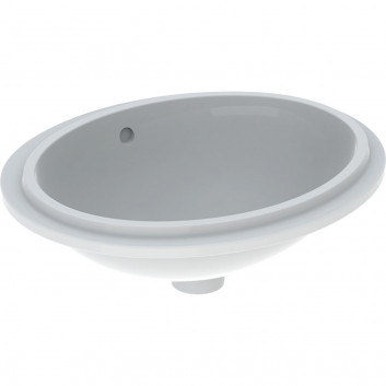Geberit Variform Under-countertop washbasin, oval, 49.5cm, z overflow, without tap hole