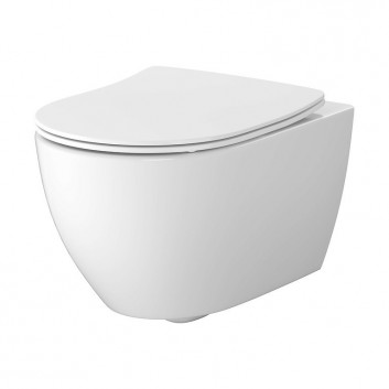 Bowl zawieszana with seat slim Cersanit Zen Set B246, 49,5x35,5cm, CleanOn, bez kołnierza, white