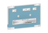 Flush button uruchamiający Geberit Sigma50, spłukiwanie dwudzielne - color metalu chrome, płytka montażowa chrome, płyta przykrywająca american walnut, Flush button brushed chromee, with coating easy-to-clean