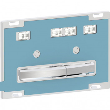 Flush button uruchamiający Geberit Sigma50, spłukiwanie dwudzielne - color metalu chrome, płytka montażowa chrome, płyta przykrywająca american walnut, Flush button brushed chromee, with coating easy-to-clean