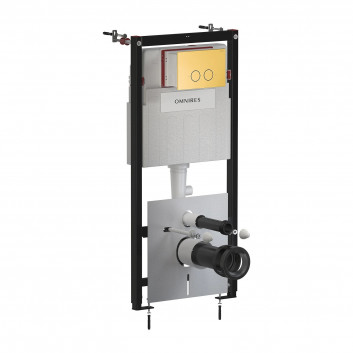 Concelaed frame Omnires Strongframe z Eco spłukiwaniem for toilet bowl toaletowej + Steel-R45 flushing plate of stainless steel color gold szczotkowany
