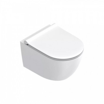 Set Catalano Zero New Wall-hung WC 35x50 cm, bezrantowa, white + soft-close WC seat slim + mocowania