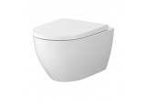 Bowl WC hanging Cersanit Zen 35,5x52,5 cm, bez kołnierza, spłukiwanie wirowe with soft-close WC seat - white shine