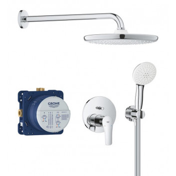 Concealed shower set with head shower Tempesta 250 Cube, Grohe Groheterm, chrome