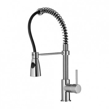Sink mixer Omnires Vita obrotowa spout, wyciągany shower, chrome/black