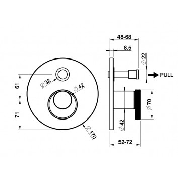 Mixer shower Gessi Anello, concealed, 2 wyjścia wody, chrome
