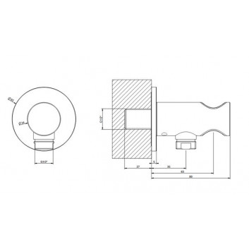Shut-off valve Gessi Anello, with handle - Copper Brushed PVD