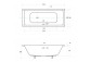 Bathtub freestanding Emporia Molly 160x78 cm, corner, left z overflow szczelinowym i syfonem Emporia - white