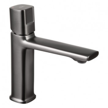 Washbasin faucet Laveo Tores standing, single lever with waste - black mat