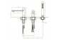 Bath tap Laveo Tores wall mounted, with shower set - gold szampańskie