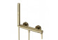 Bath tap Laveo Cone wall mounted, with shower set - gold szampańskie