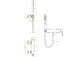 Bath tap Laveo Cone wall mounted, with shower set - gold szampańskie