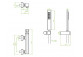 Bath tap Laveo Tores wall mounted, with shower set - gold szampańskie