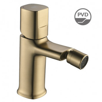 Washbasin faucet Laveo Tores standing, single lever with waste - gold szampańskie