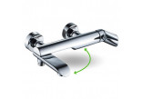 Bath tap Laveo Cone wall mounted, with shower set - gold szampańskie